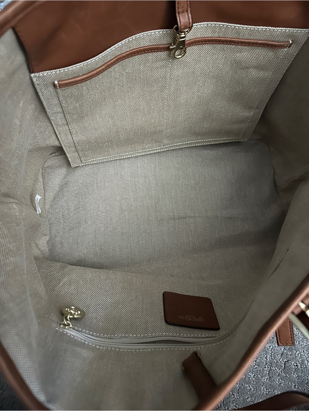 NWOT Spartina 449 Siren Premium Leather Jetsetter Tote Brown - Picture 2 of 6